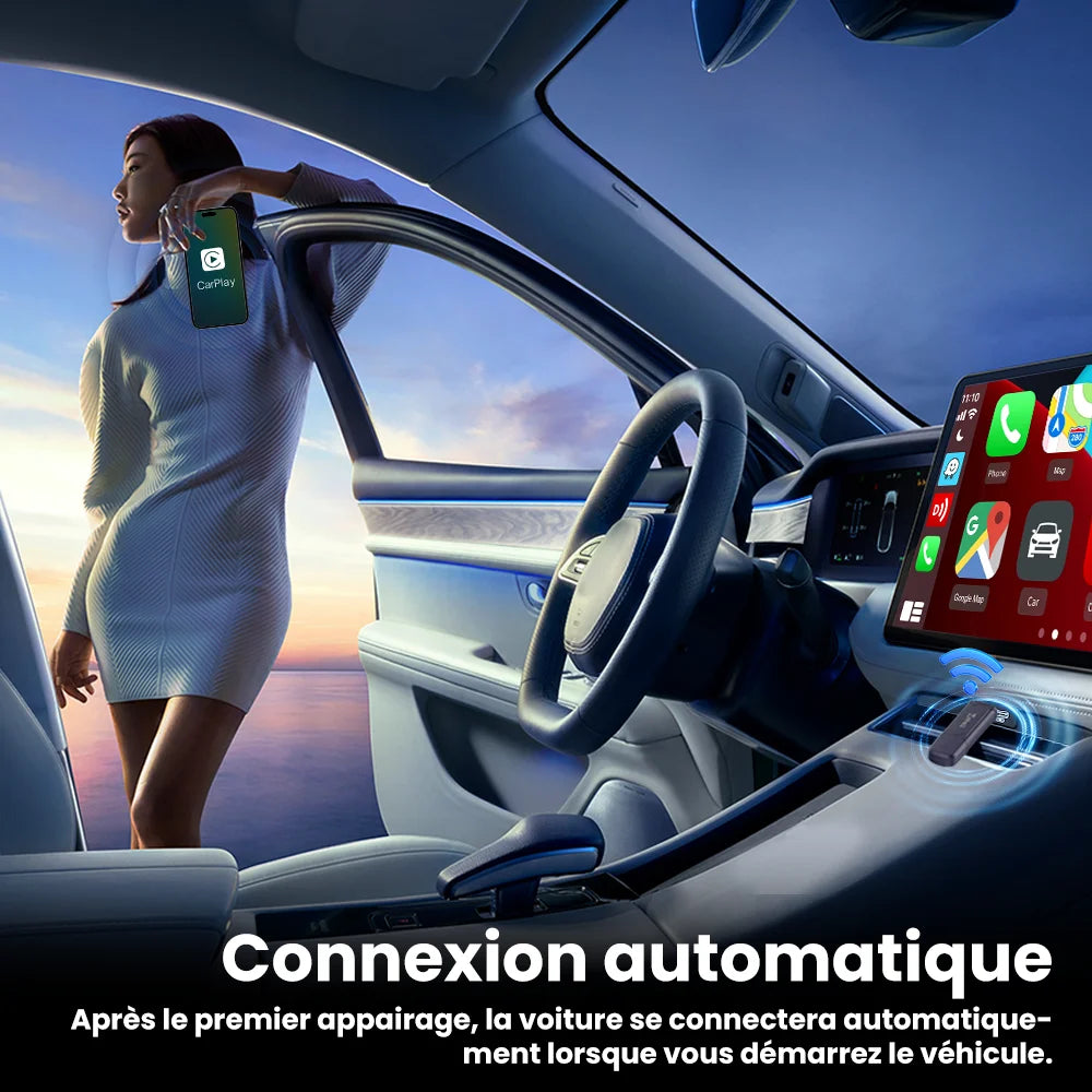Carlinkit Mini 5 Pro – Adaptateur Sans Fil CarPlay & Android Auto | Version 2025